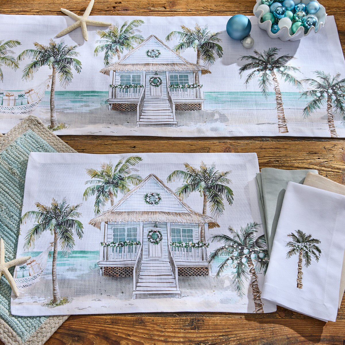 Christmas Beach Printed Placemat Set of 2