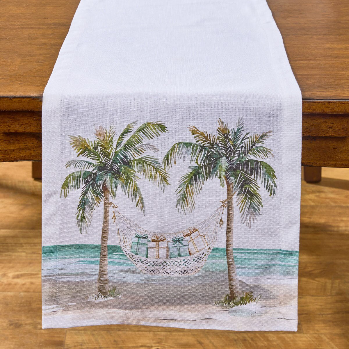 Christmas Beach Printed Table Runner 54'' Long