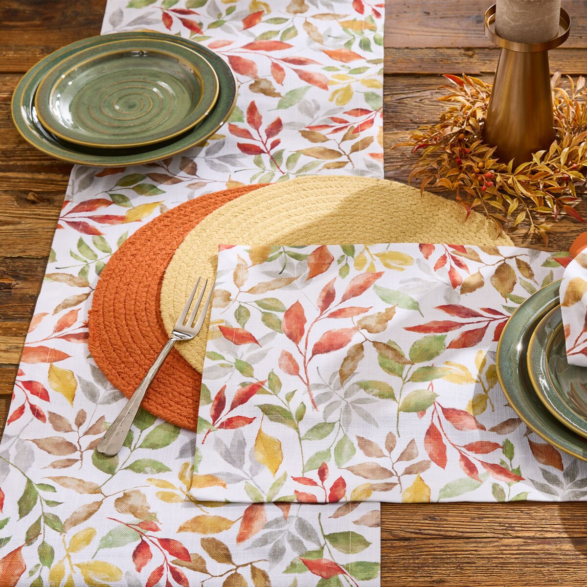 Changing Leaves Printed Table Runner 54'' Long