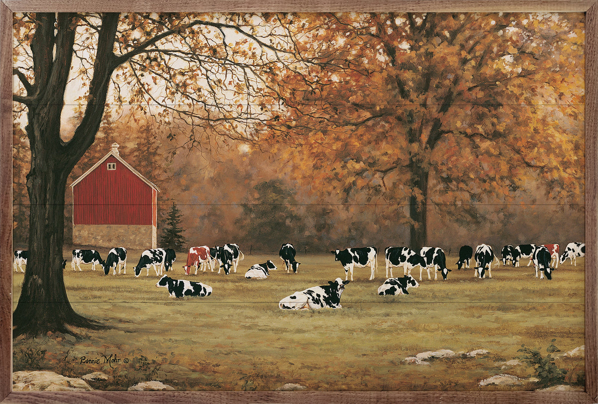 Under The Autumn Oaks By Bonnie Mohr Printed and Framed Wall Sign