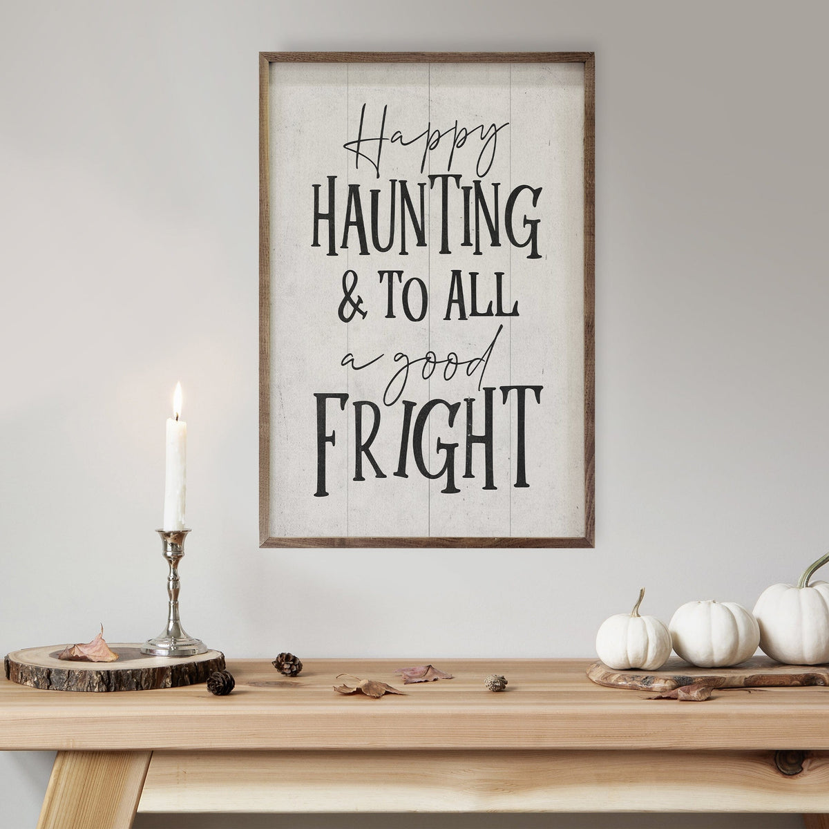 Kendrick Home Walnut Frames A Good Fright White Printed and Framed Wall Sign