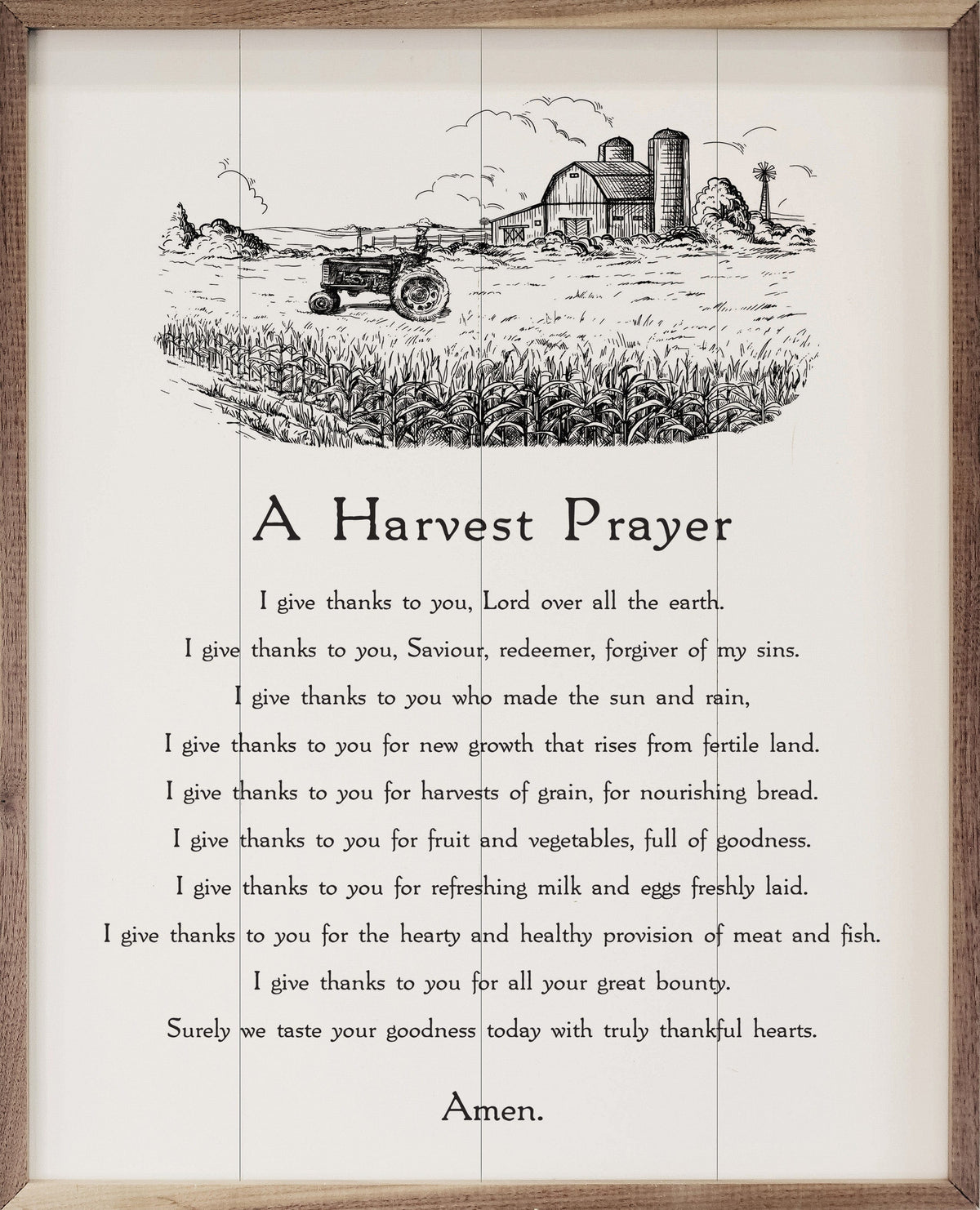 Kendrick Home Walnut Frames 8x10 A Harvest Prayer White