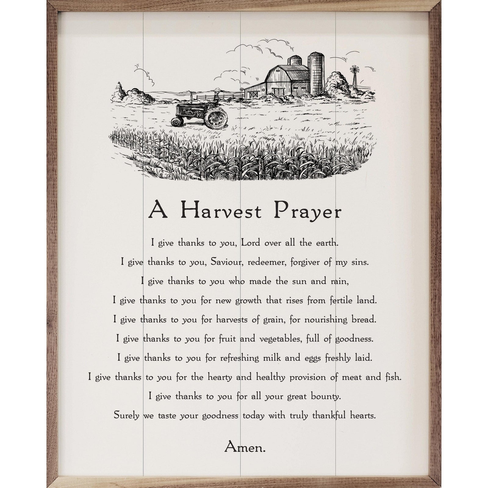 Kendrick Home Walnut Frames 8x10 A Harvest Prayer White