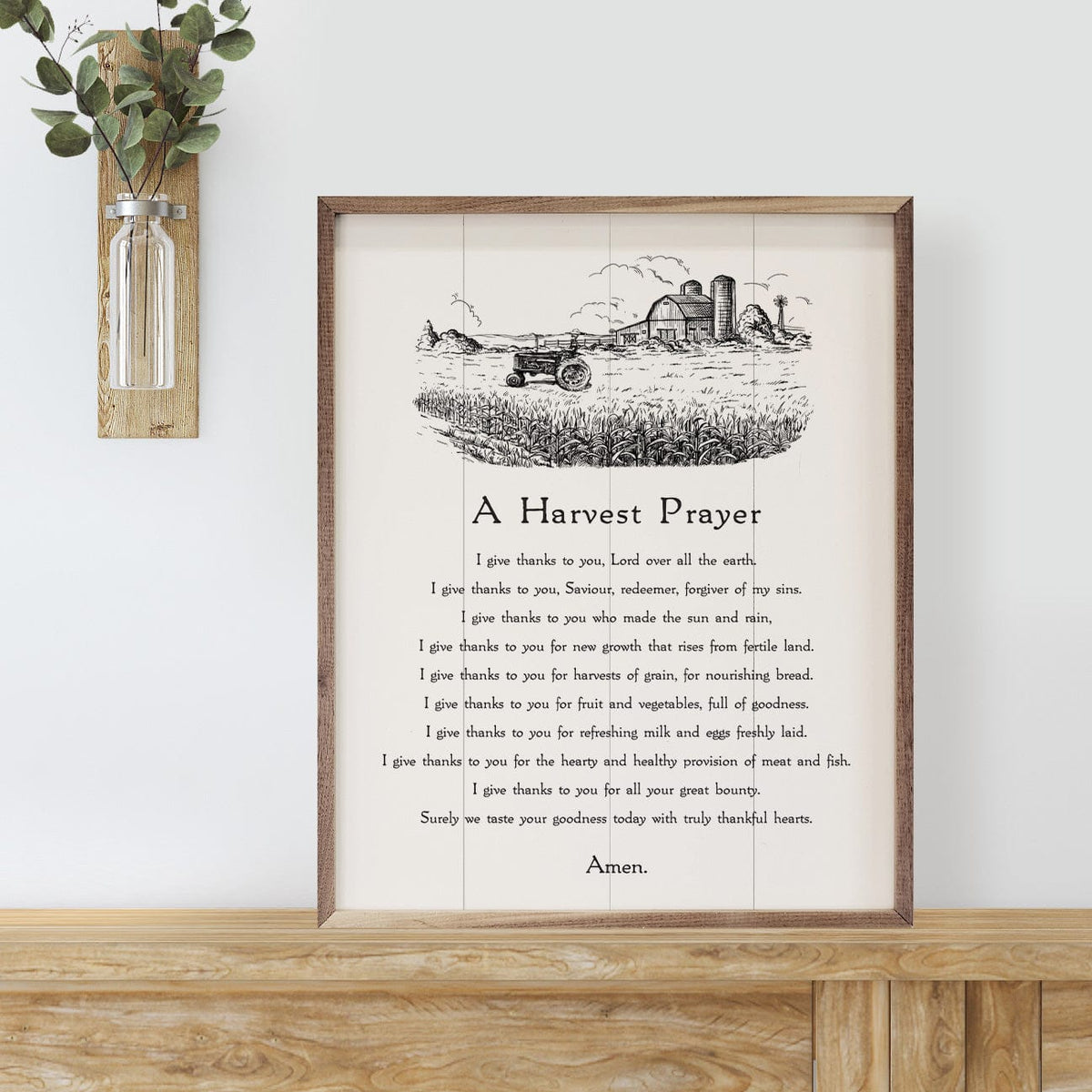 Kendrick Home Walnut Frames A Harvest Prayer White