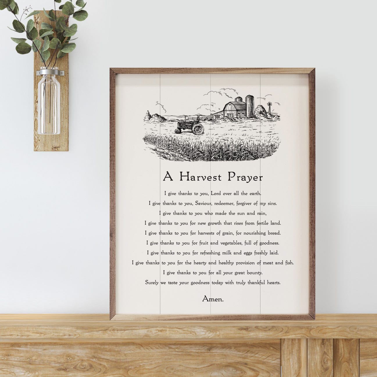 Kendrick Home Walnut Frames 8x10 A Harvest Prayer White
