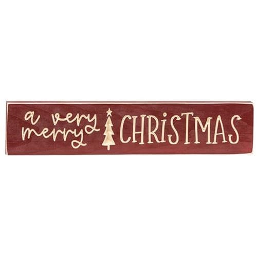 A Very Merry Christmas Sign - Engraved Wood 18&quot; Long