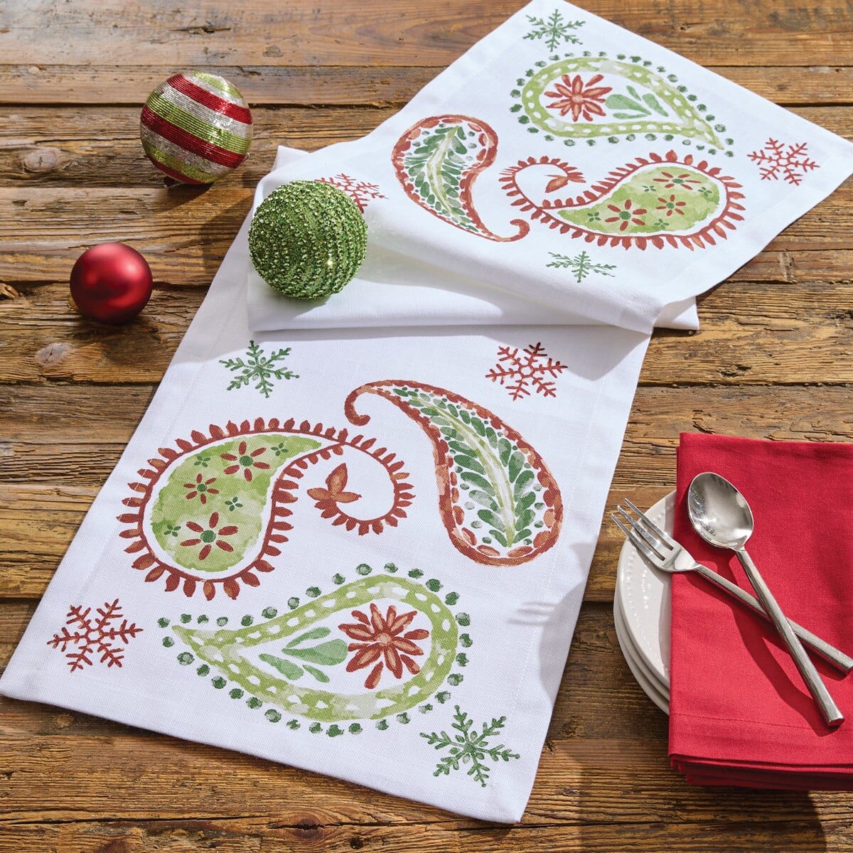 A Very Paisley Holiday Table Runner 54'' Long