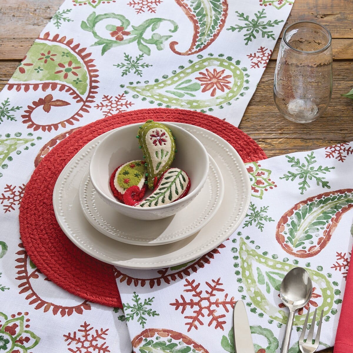 A Very Paisley Holiday Table Runner 72" Long