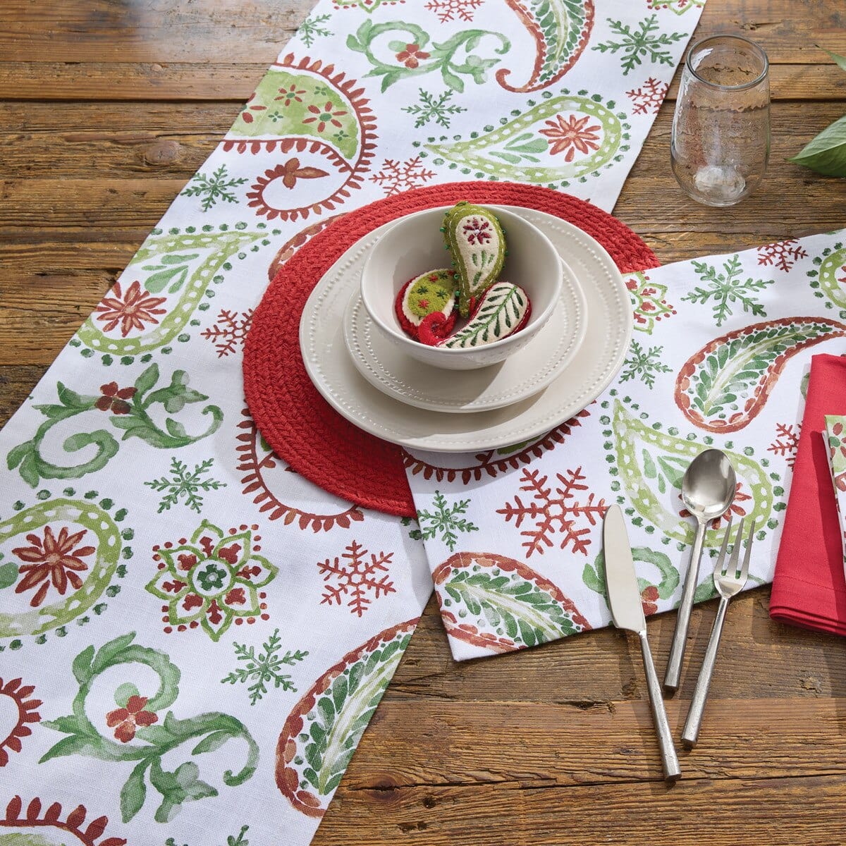 A Very Paisley Holiday Table Runner 72" Long