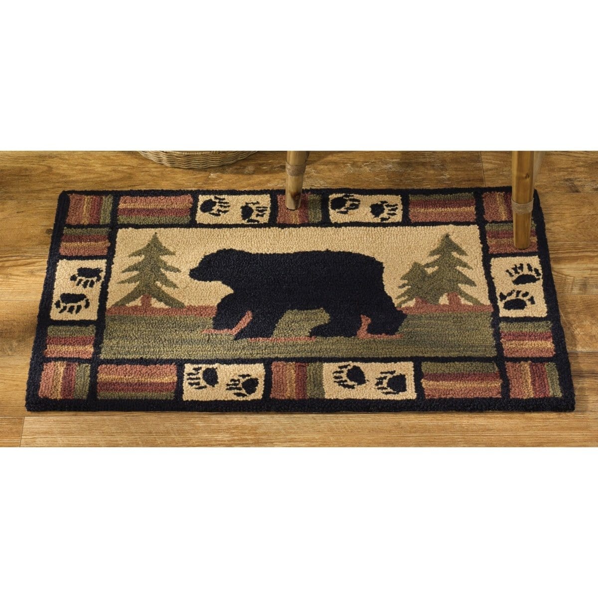 Adirondack Bear Hooked Rug 24" x 36" Rectangle-Park Designs-The Village Merchant