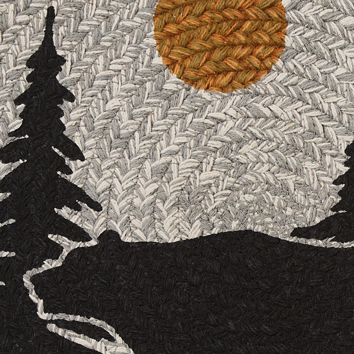 Park Designs Albemarle Black Bear Braided & Printed Placemat Round Set of 2