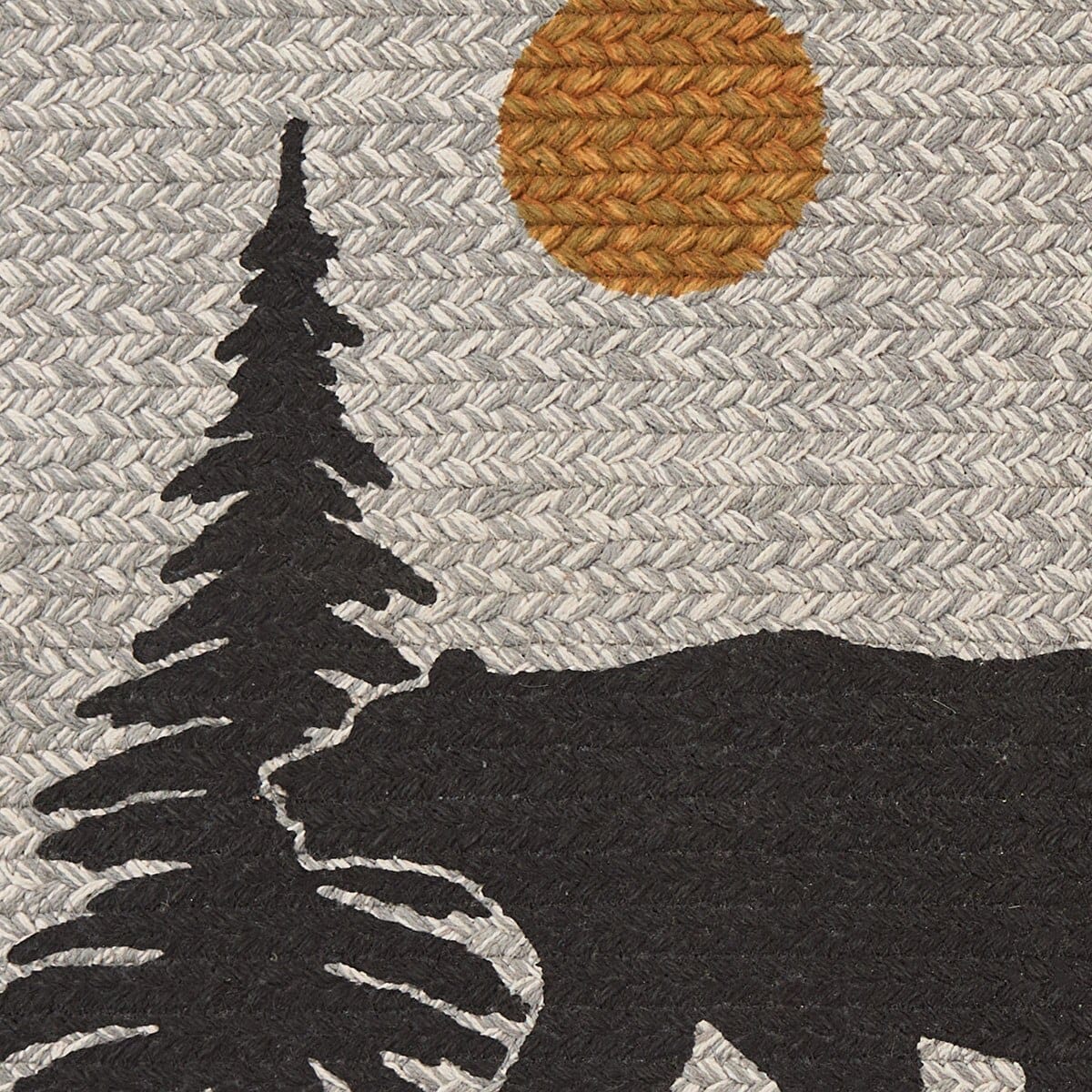 Park Designs Albemarle Black Bear Braided & Printed Table Runner 36" Long Oval
