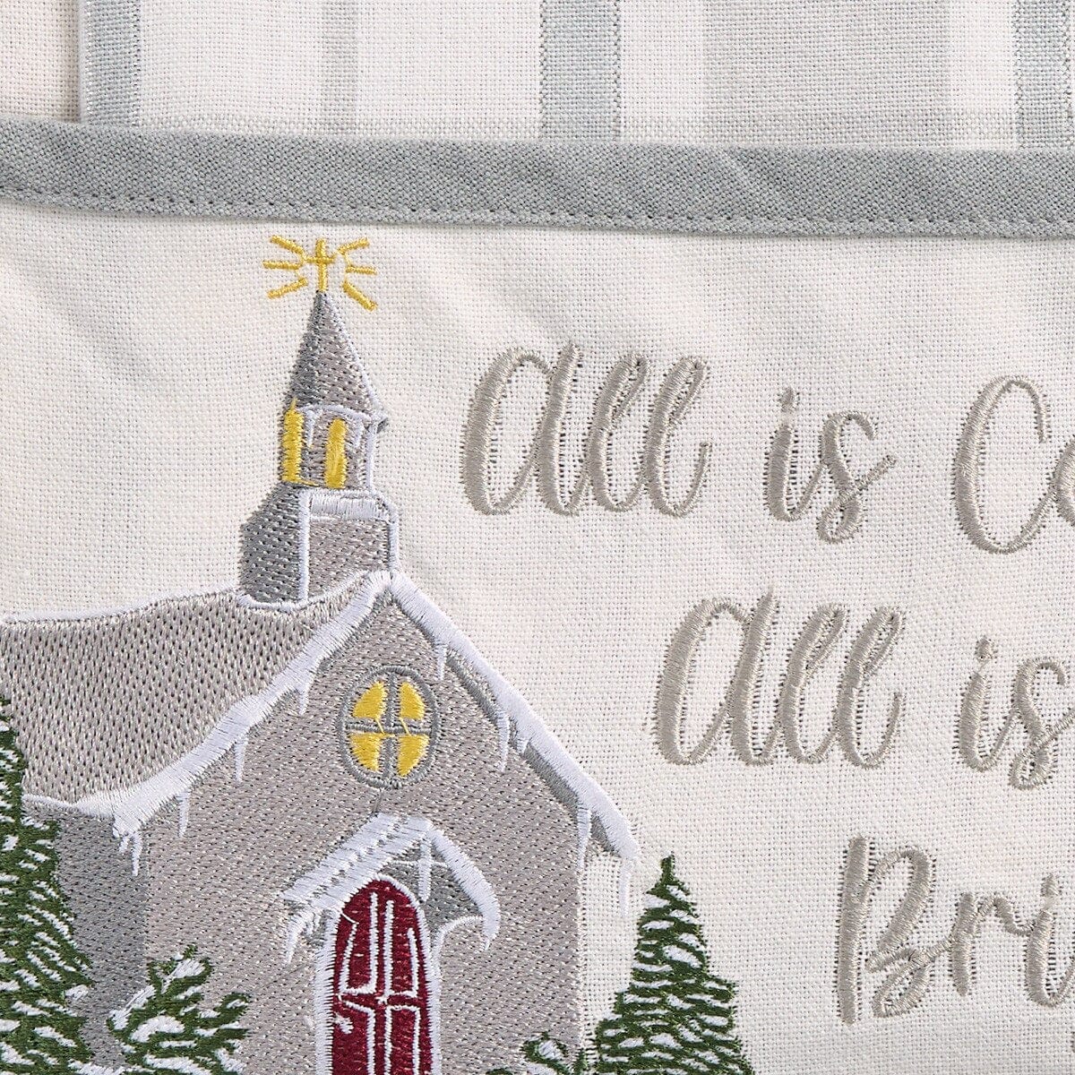All Is Calm Embroidered Pocket Potholder & Dishtowel Set 2 Piece Set
