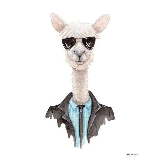 Alpaca In Aviators By Rachel Nieman Art Print - 12 X 16-Penny Lane Publishing-The Village Merchant