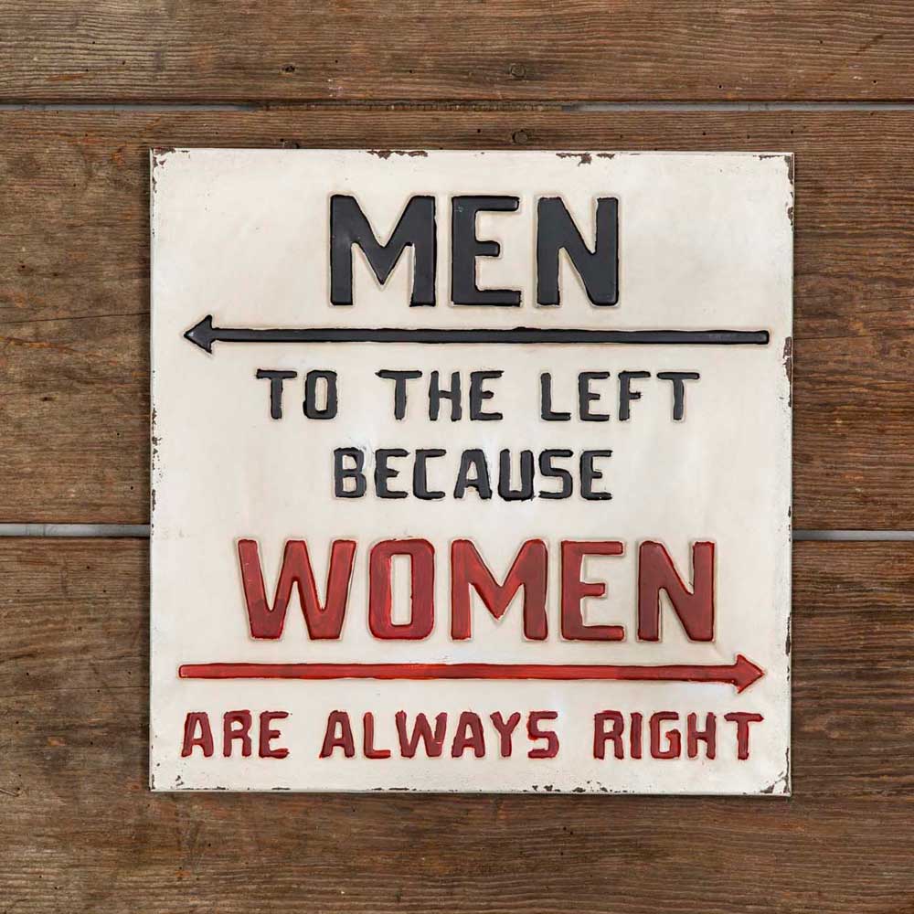 Always Right Sign - Embossed Metal Square-CTW Home-The Village Merchant