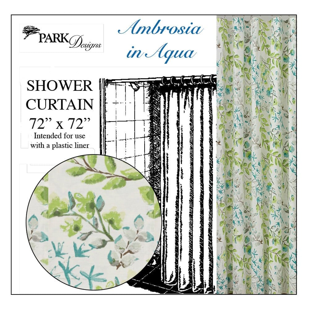 Ambrosia in Aqua Shower Curtain-Park Designs-The Village Merchant