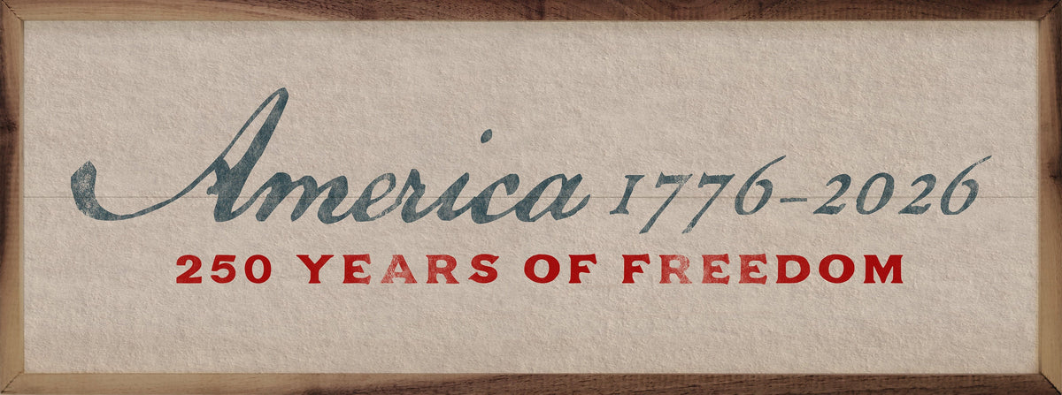 Kendrick Home Walnut Frames Sizes America 1776-2026 Heritage Printed and Framed Wall Sign