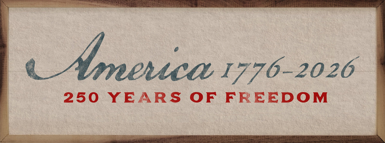 Kendrick Home Walnut Frames Sizes America 1776-2026 Heritage Printed and Framed Wall Sign