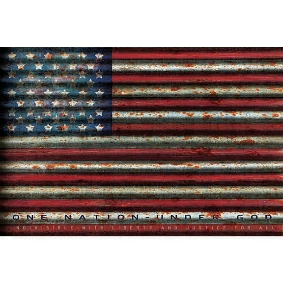 American Flag On Metal By Cindy Jacobs Art Print - 12 X 18-Penny Lane Publishing-The Village Merchant