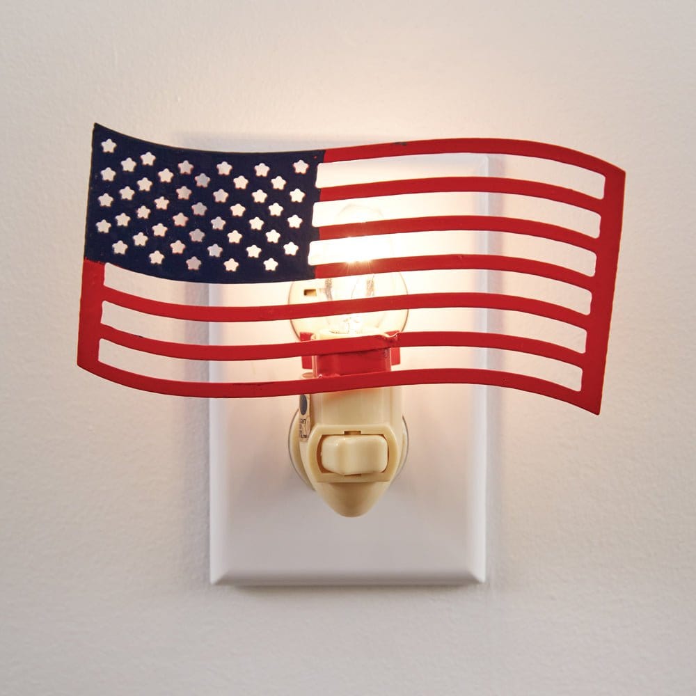 American Flag Painted Metal Night Light-CTW Home-The Village Merchant