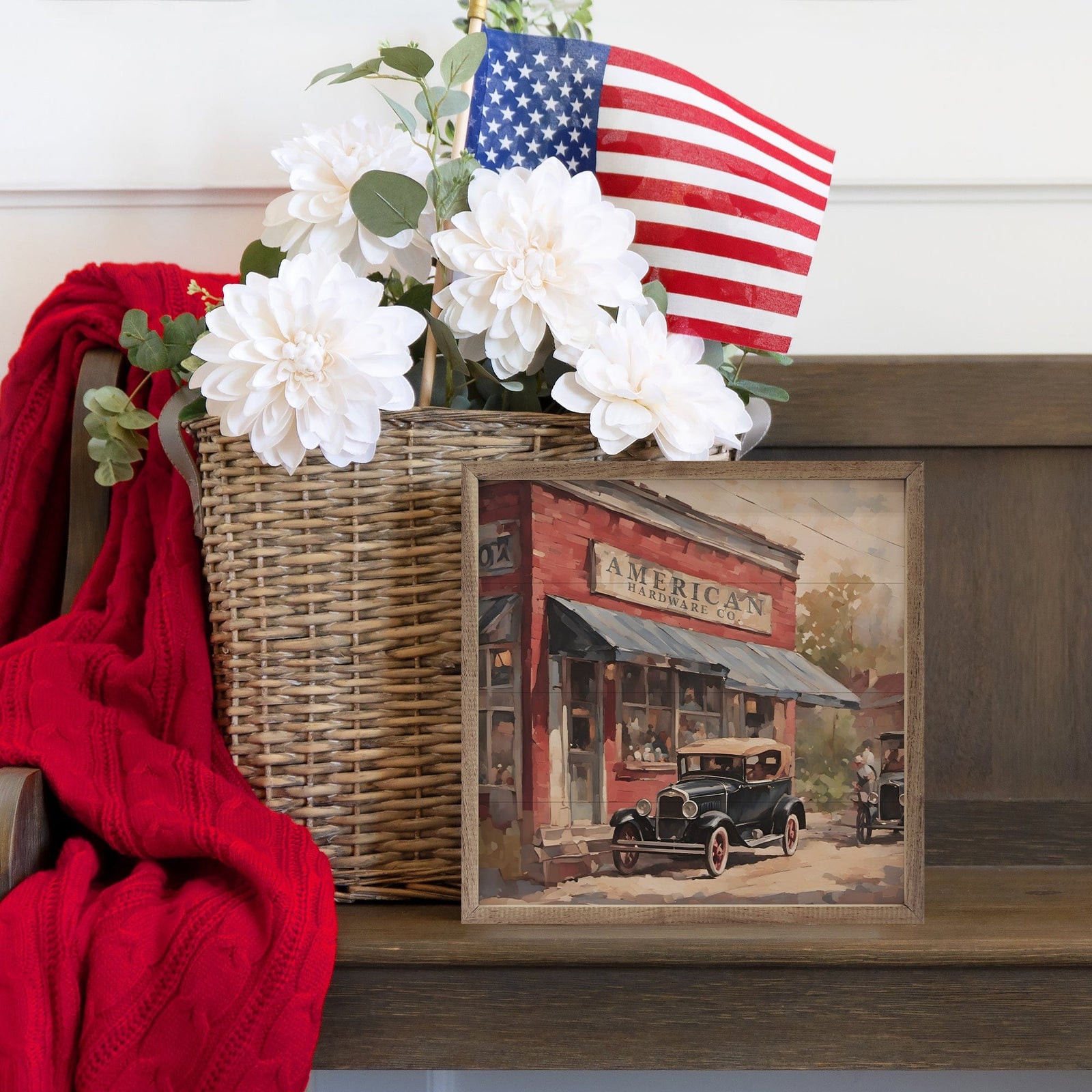 Kendrick Home Walnut Frames Sizes American Hardware Co Printed and Framed Wall Sign