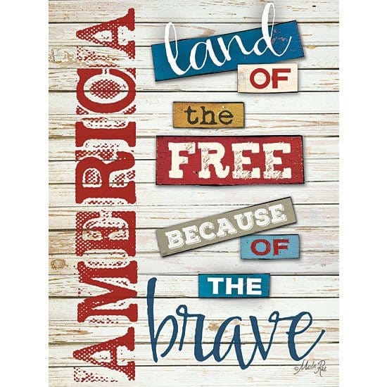 American - Land Of The Free By Marla Rae Art Print - 12 X 16-Penny Lane Publishing-The Village Merchant