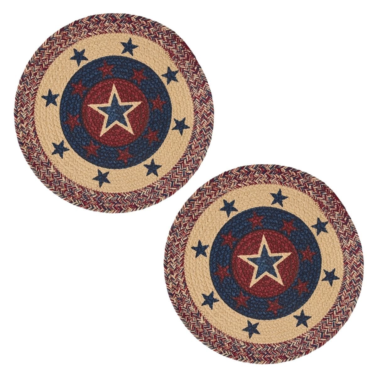 Park Designs Placemat American Star Braided Printed Placemat Round Set of 2