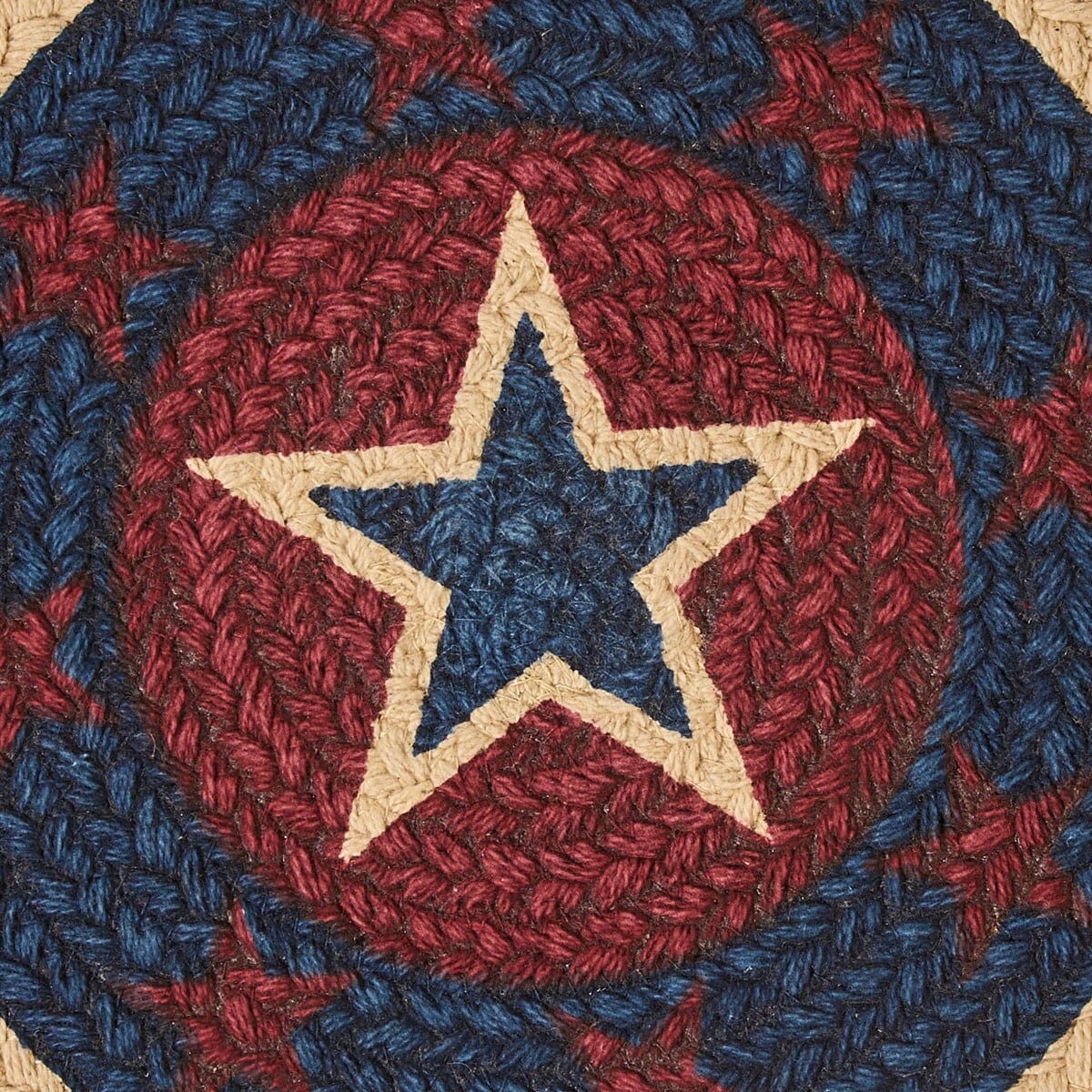 Park Designs Placemat American Star Braided Printed Placemat Round Set of 2