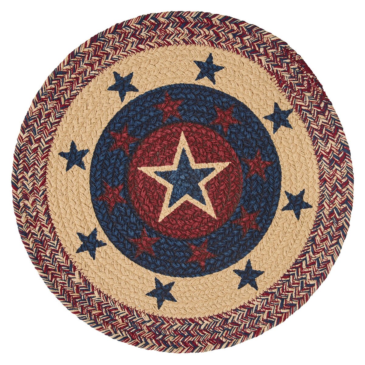 Park Designs Placemat American Star Braided Printed Placemat Round Set of 2