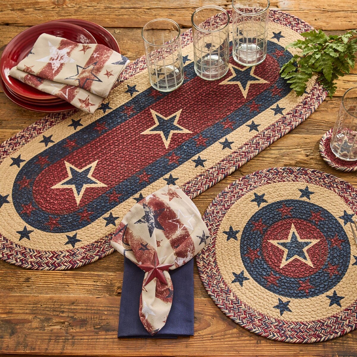 American Star Braided Printed Table Runner 36" Long