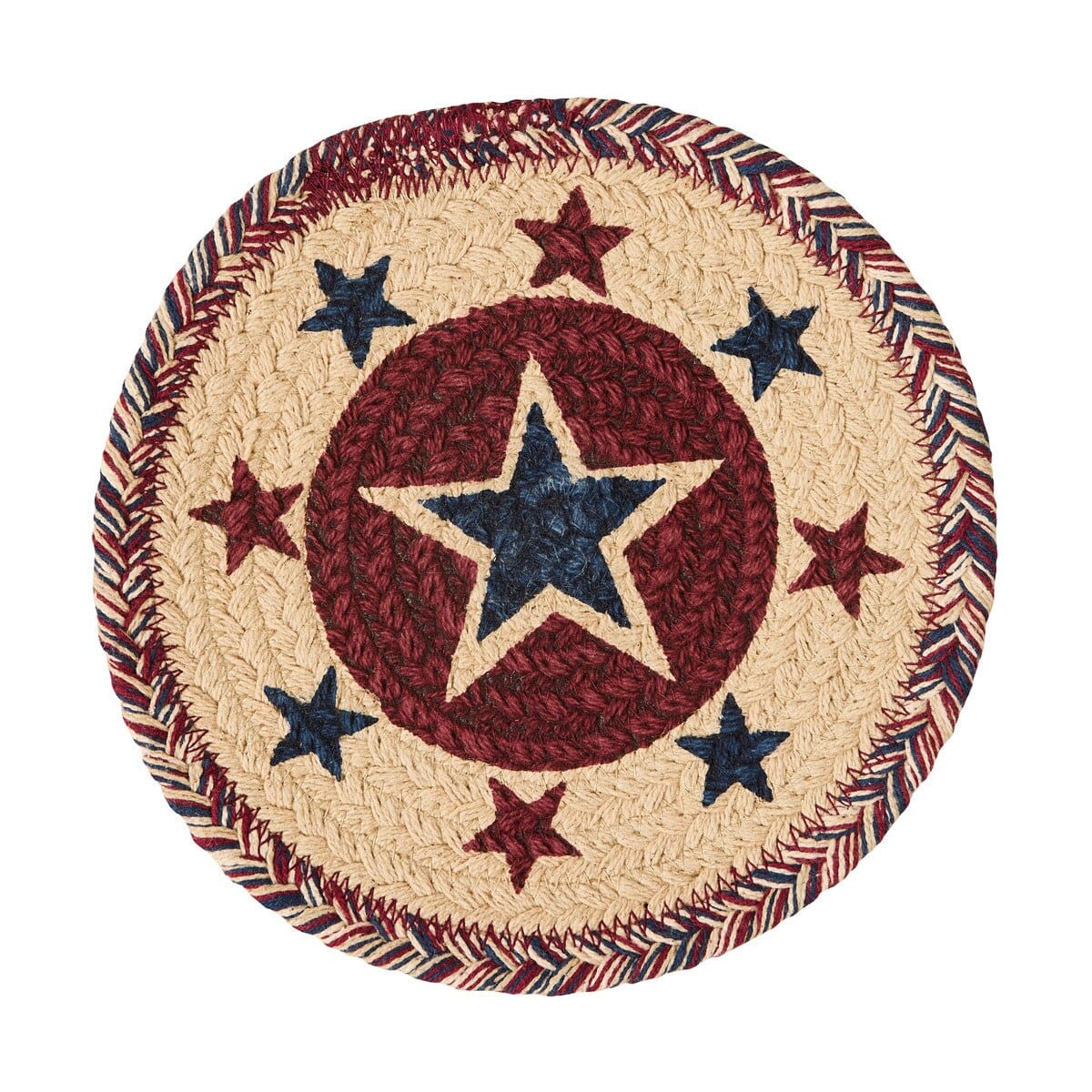 Park Designs Trivet American Star Braided & Printed Trivet 8" Diameter Round Set of 2