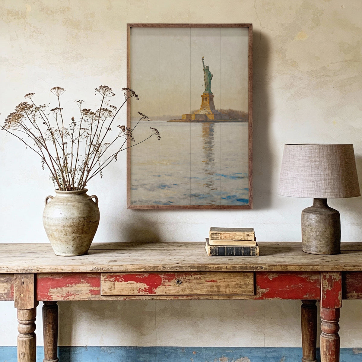 Americana Lady Liberty Printed and Framed Wall Sign