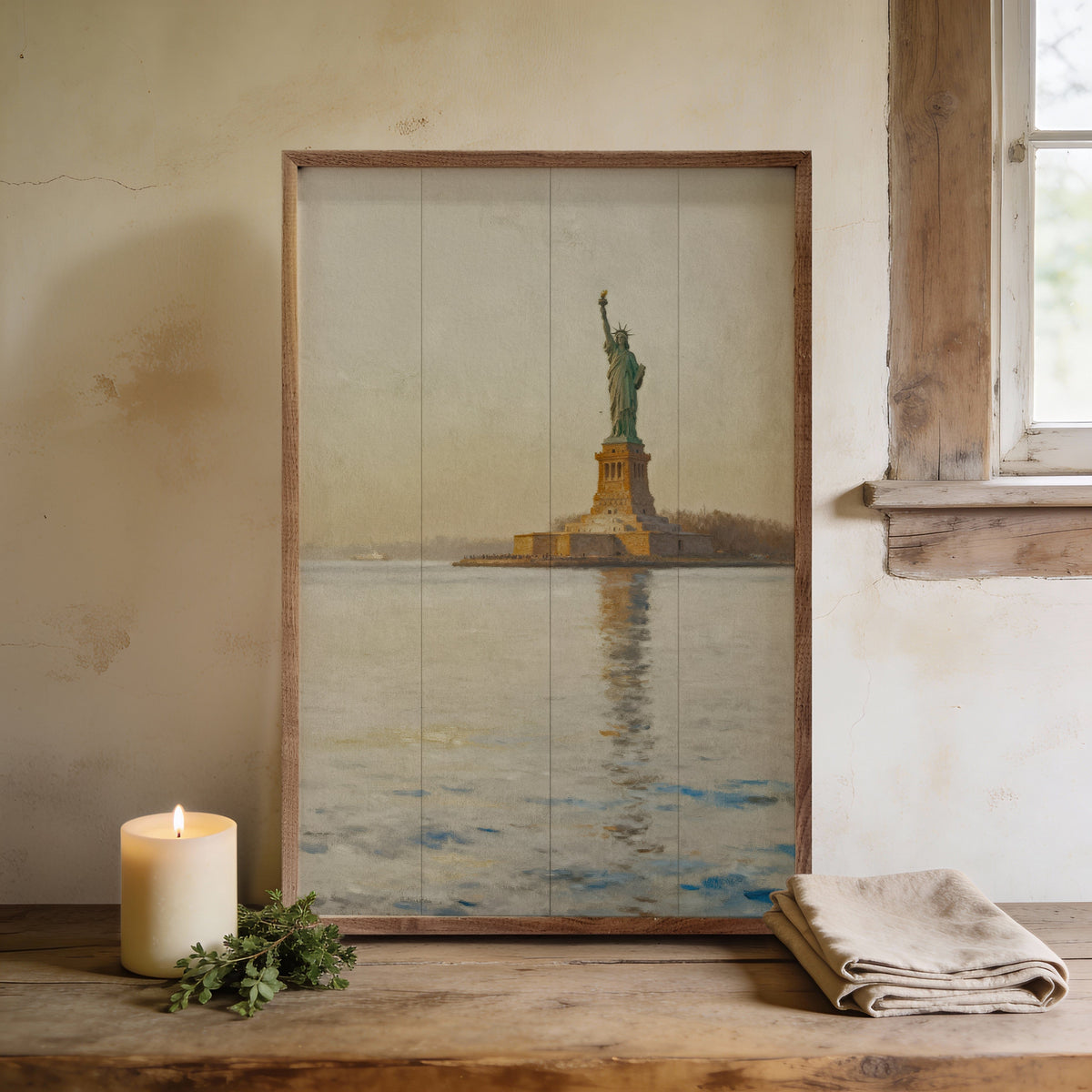 Americana Lady Liberty Printed and Framed Wall Sign