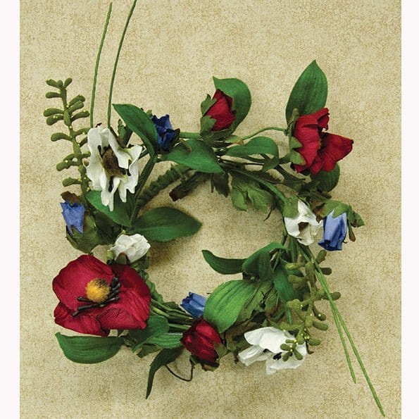 Americana Poppy Candle Ring / Wreath 3.5&quot; Inner Diameter-Craft Wholesalers-The Village Merchant