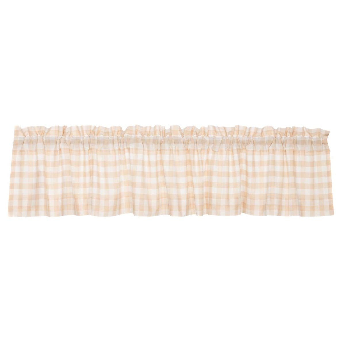 Annie Buffalo Check In Tan Valance 16" x 72" Lined-V H C Brands-The Village Merchant