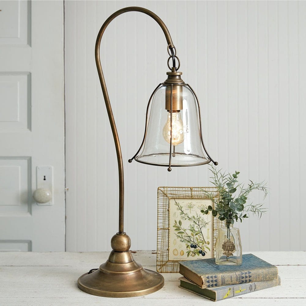 Antique Brass Gooseneck Table Lamp-CTW Home-The Village Merchant