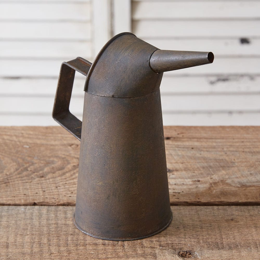 Antique Inspired Oil Can Pitcher With Handle