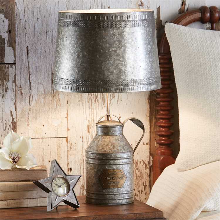 Antique MilkCan Lamp With Tin Shade Table Lamp-Park Designs-The Village Merchant