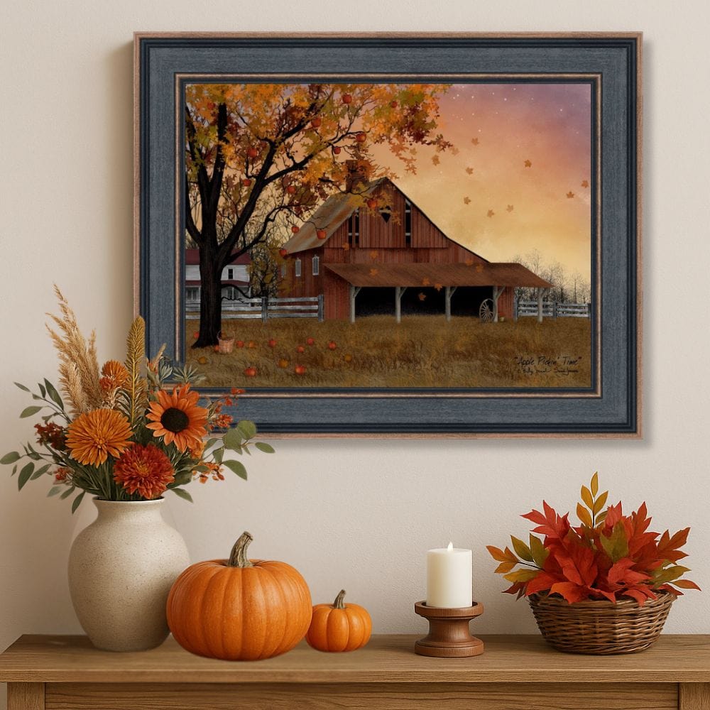 Artwork Framed, Plaque or Print - Apple Pickin' Time By Billy & Sarah Jacobs