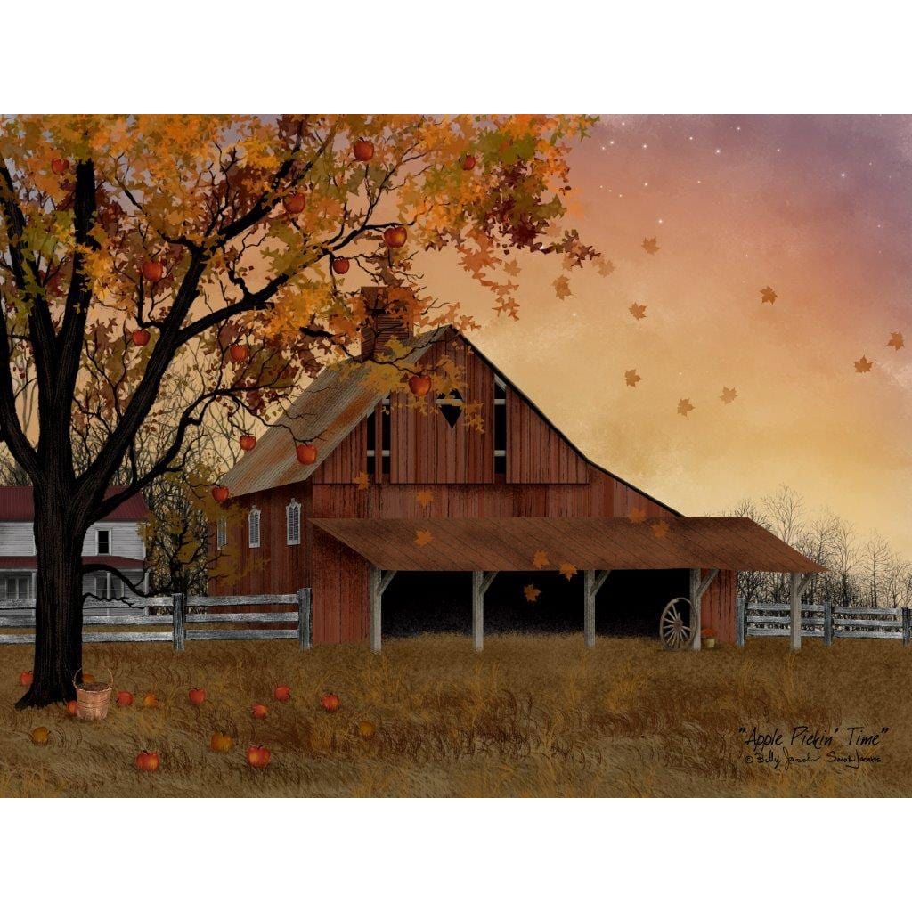 Artwork Framed, Plaque or Print - Apple Pickin&#39; Time By Billy &amp; Sarah Jacobs