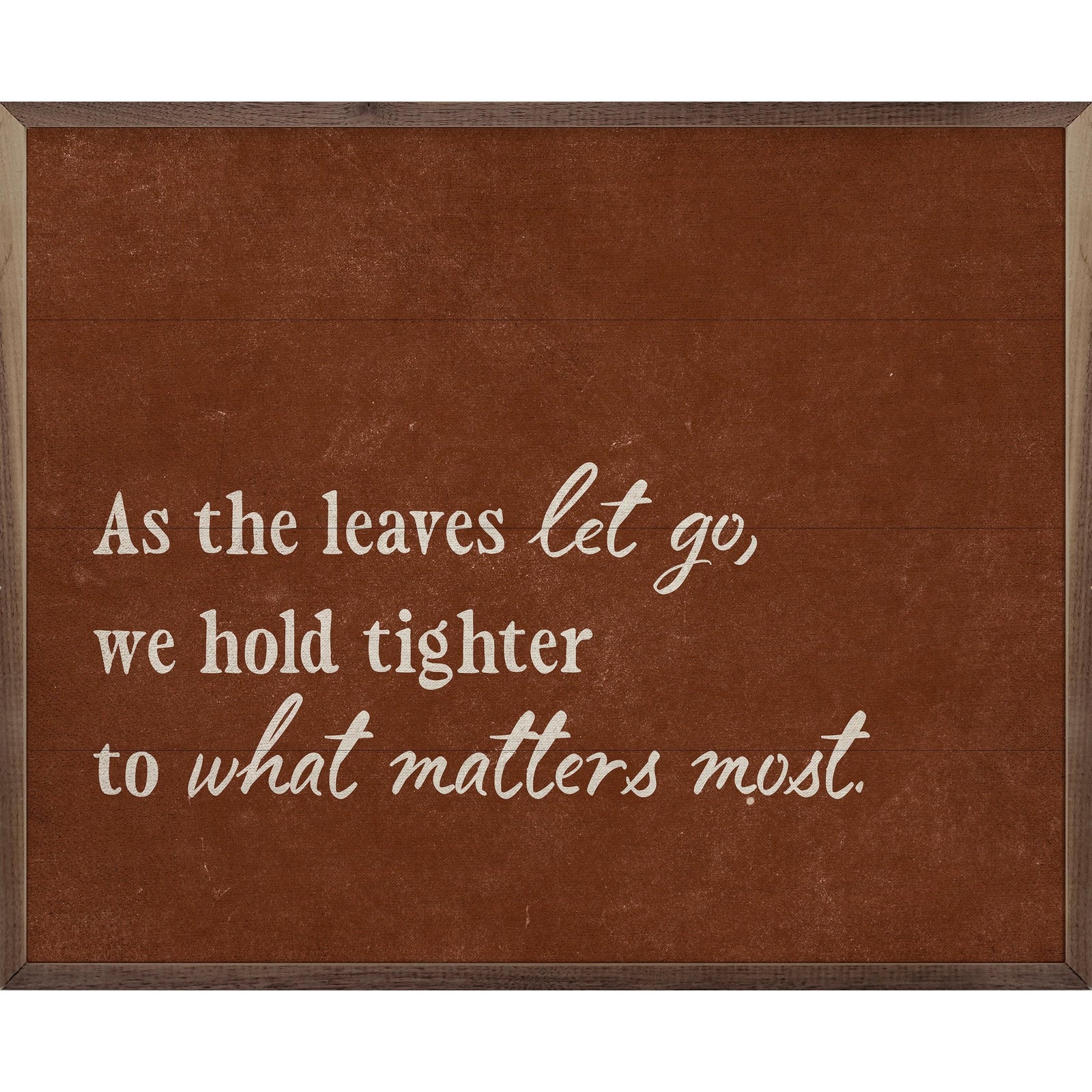 Kendrick Home Walnut Frames 10x8 As The Leaves Let Go Orange Printed and Framed Wall Sign