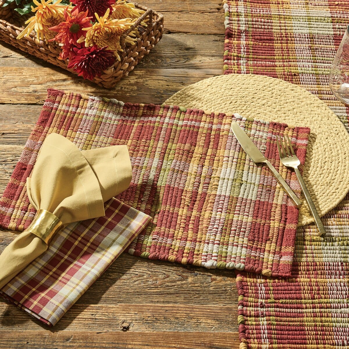 Astor Plaid Chindi Placemat Set of 2