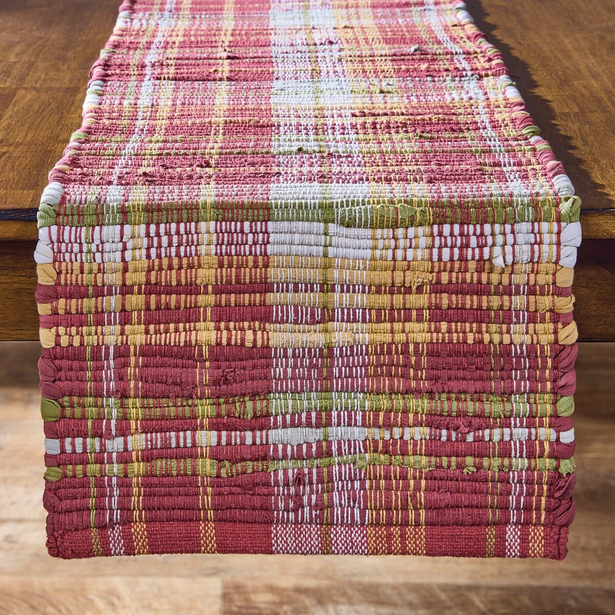 Astor Plaid Chindi Table Runner 54'' Long