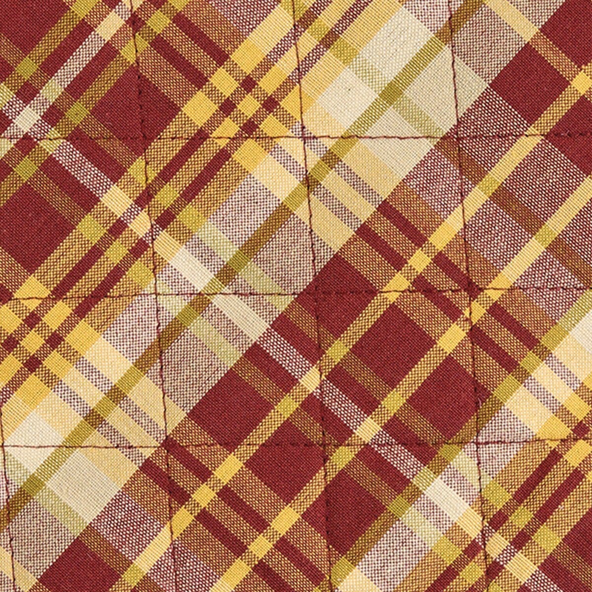 Astor Plaid Quilted Placemat Round Set of 2