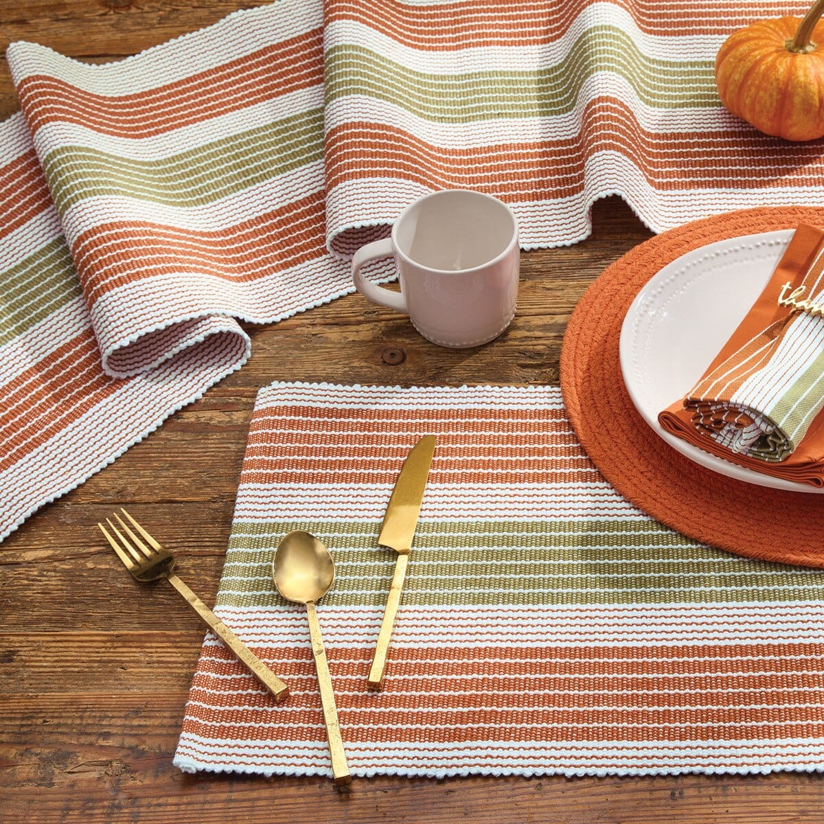 Auburn Stripe Table Runner 72" Long