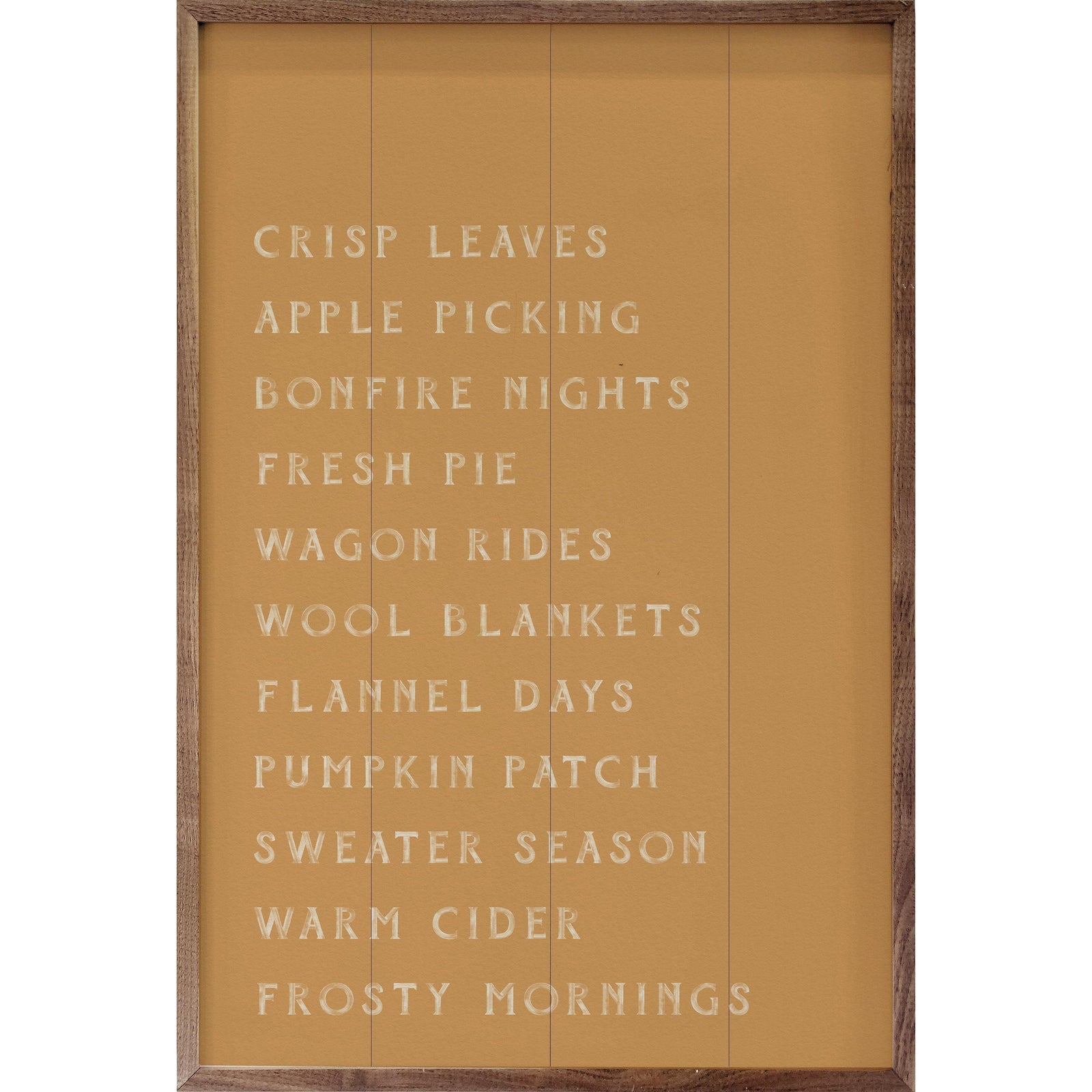 Kendrick Home Walnut Frames 5x8 / GOLD Autumn Activities List Printed and Framed Wall Sign
