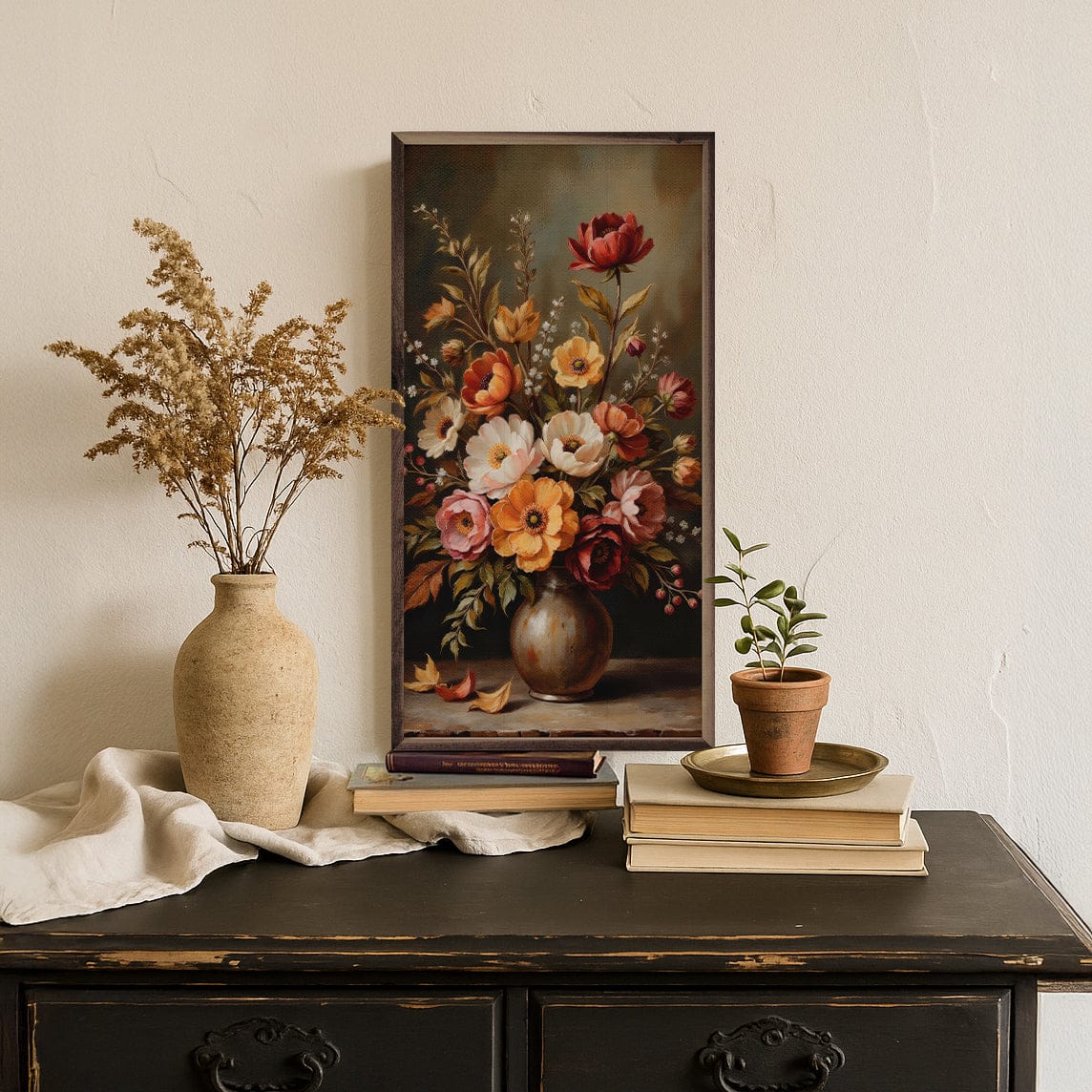 Kendrick Home Walnut Frames Autumn Bouquet Printed and Framed Wall Sign