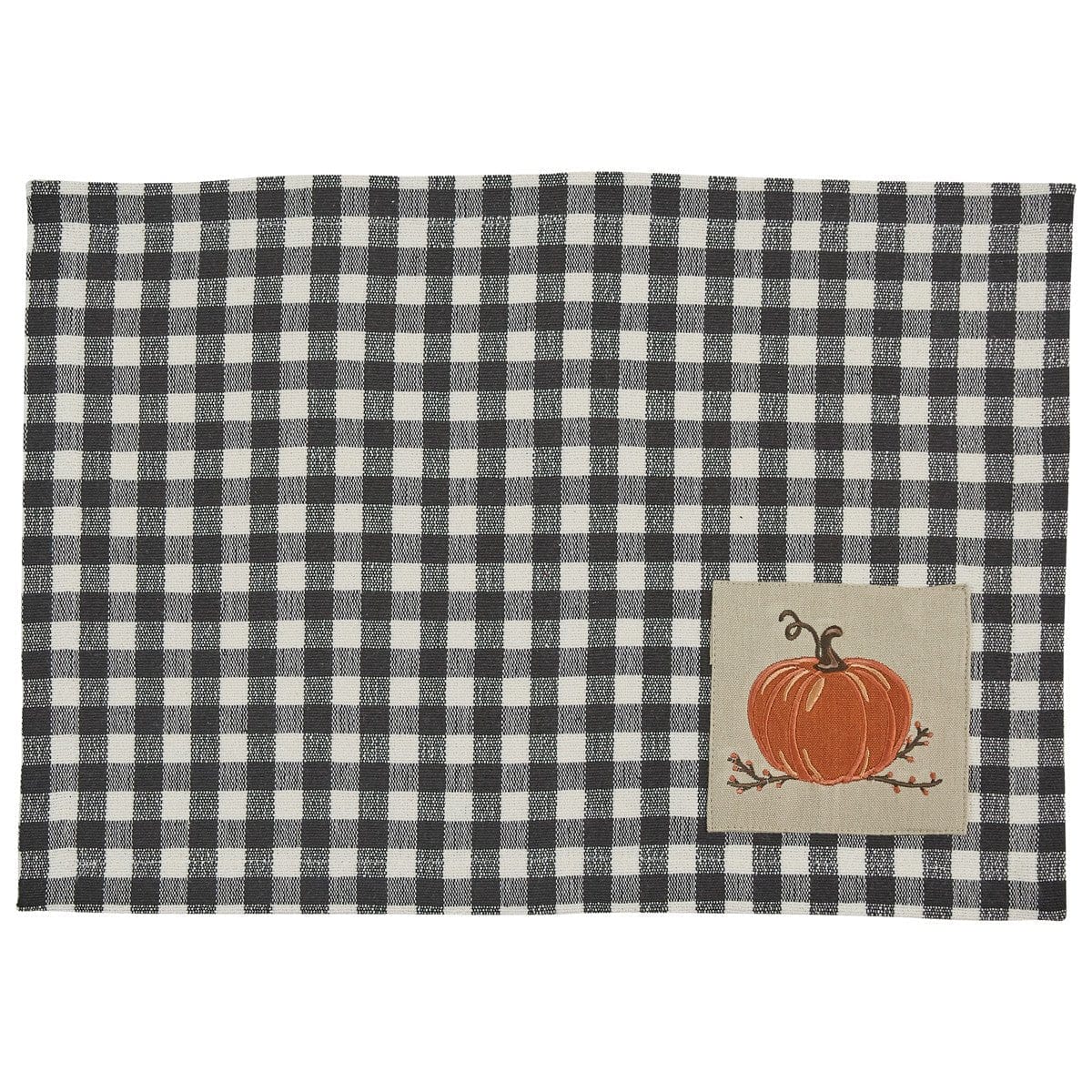 Autumn Checkerboard Appliqued &amp; Embroidered Placemat-Park Designs-The Village Merchant