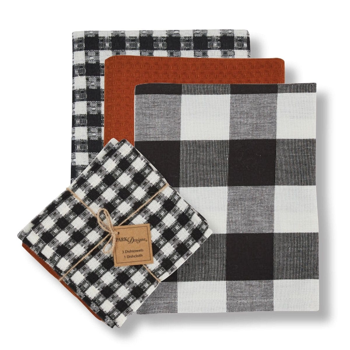 Autumn Checkerboard Dishtowel &amp; Dishcloth Set-Park Designs-The Village Merchant