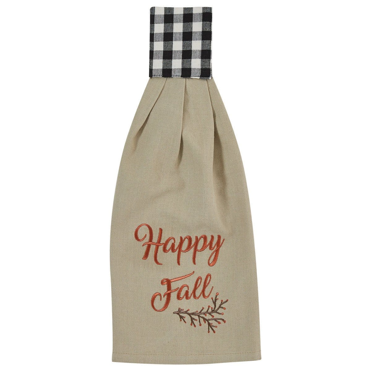 Autumn Checkerboard Embroidered Happy Fall Hand Towel-Park Designs-The Village Merchant